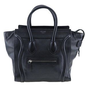 CELINE Luggage Handbag Micro shopper black Calfskin Women